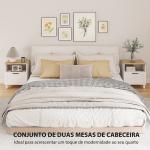 Conjunto de 2 Mesas de Cabeceira Modernas com Gaveta Compartimento Aberto Pés de Madeira 45x38x50 cm Branco
