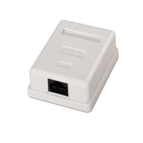 Caixa p/ Tomada RJ45 c/ 1 Conector UTP Cat5e (Branco) - AISENS