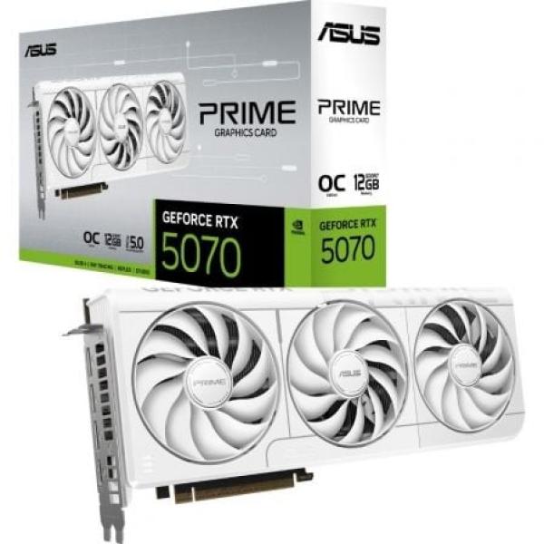Placa Gráfica Asus Prime GeForce RTX 5070 White OC Edition 12GB GDDR7
