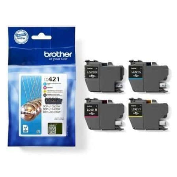 Tinteiro Original Brother Multipack LC421VAL Azul Magenta Amarelo Preto — Recondicionado