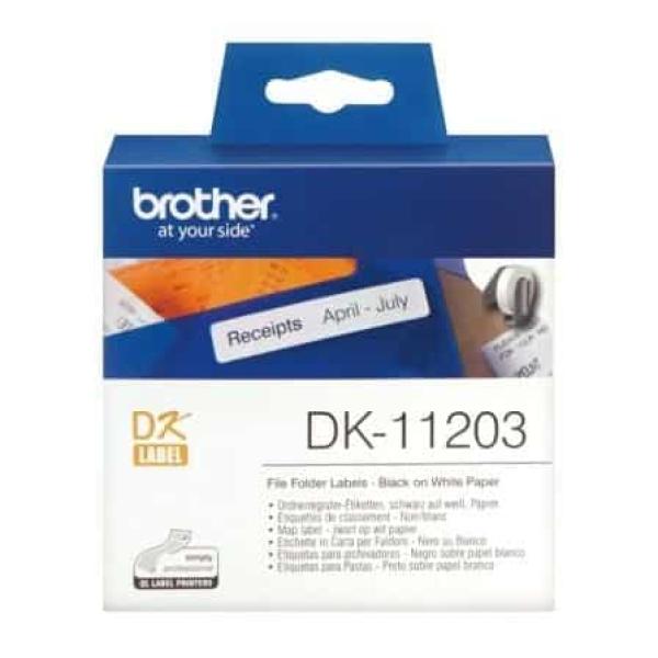 Rolo Etiquetas Originais Brother DK11203 17x87 mm 300 unidades Pré Cortadas — Recondicionado