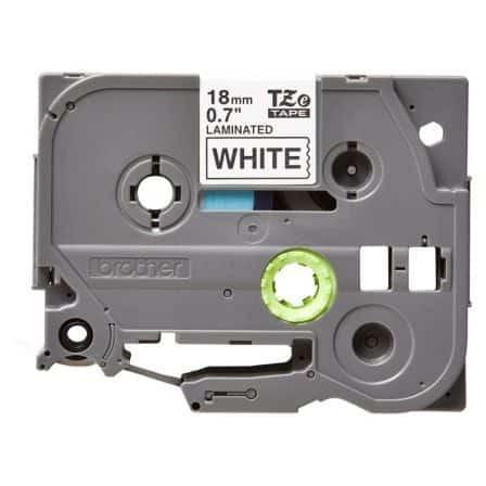 Fita Original Brother TZe - 241 Laminada Texto Preto em Fundo Branco 18mm x 8 metros