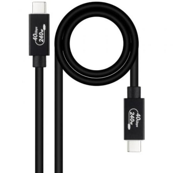 Cabo USB 4 Gen3x2 Nanocable 40Gbps 5A/240W, USB - C M/M 1 M Preto