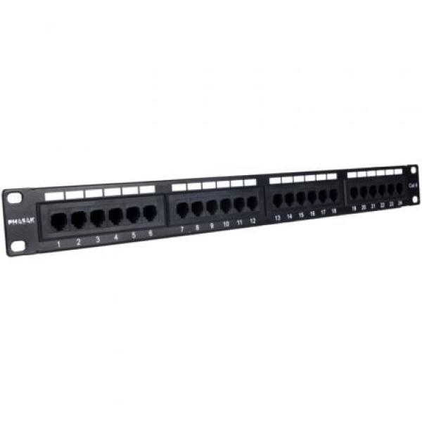 Patch Panel Phasak PU 2420 24 Portas Cat.6 Altura 1U