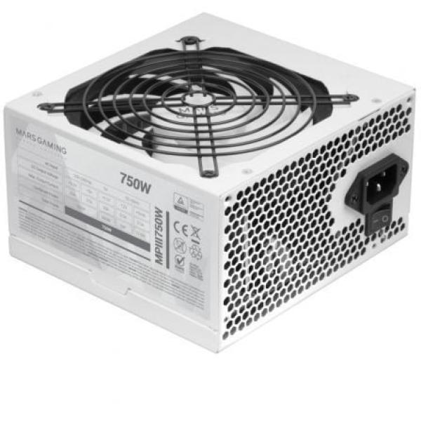 Fonte de Alimentação Mars Gaming MPIII750W 750W Ventoinha 12cm Branca — Recondicionada