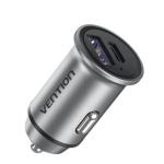 Vention FFFH0 — Carregador isqueiro 30W (1x USB - A, 1x USB - C)