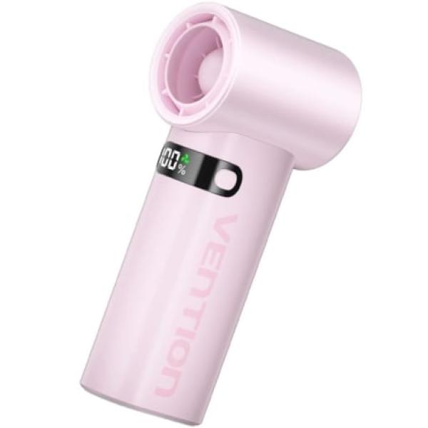 Ventoinha Portátil PBE Recarregável USB - C c/ Ecrã LED (Rosa) - VENTION
