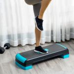 Plataforma Step Fitness com Altura Ajustável de 10/15/20 cm Plataforma de Exercício 78x28x20 cm Azul e Preto