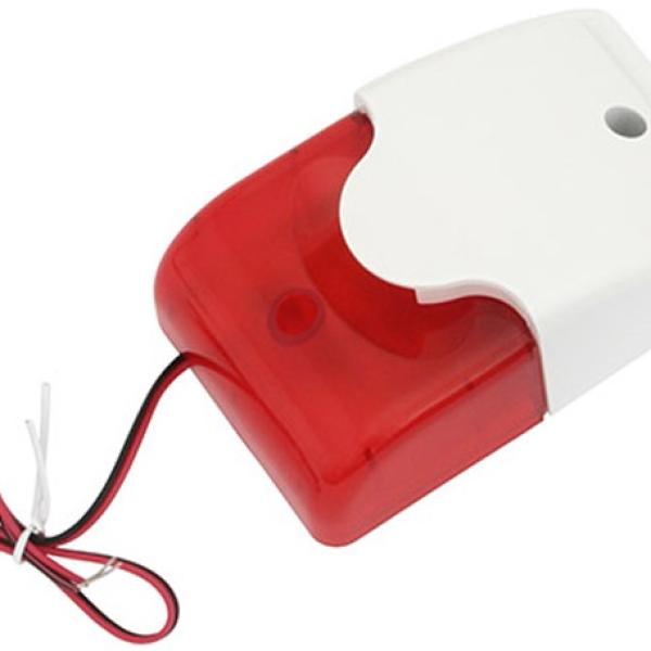 Sirene com Strobe LED Vermelho (109dB)