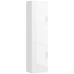 Coluna Casa de Banho de Parede Armário Alto Casa de Banho com Prateleiras Ajustáveis e 2 Portas 40x30x160 cm Branco