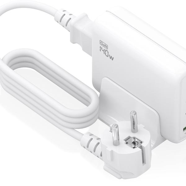 Carregador de Mesa GaN 140W 3x USB - C PD3.1 QC4.0 QC5.0 1xUSB - A QC3.0 (Branco) - AISENS