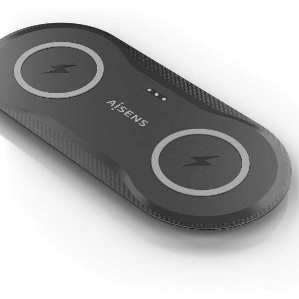 Carregador sem Fios 15W 2 em 1 USB - C Preto - AISENS