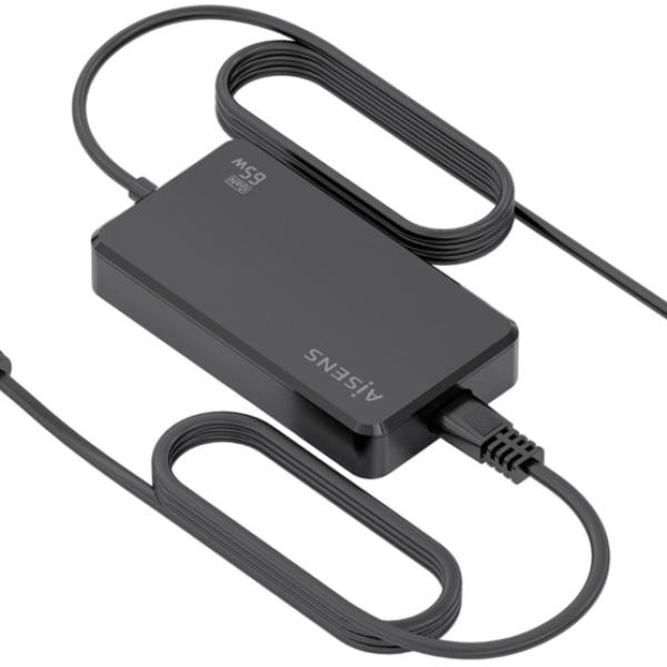 Carregador de Mesa GaN 65W PD 3.0 1x USB - C (Preto) - AISENS