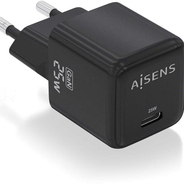 Carregador GaN 25W USB - C PD3.0 QC4.0 (Preto) - AISENS