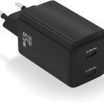 Carregador GaN 65W 2x USB - C (Preto) - AISENS