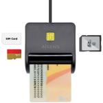 Leitor de Cartões Inteligente DNI 2.0 c/ Leitor de Cartões de Memória (Preto) - AISENS