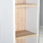 Armário de Espelho com Espaço Interno com Prateleiras Ajustáveis ​​Armário de Banheiro com Prateleiras Abertas 60x14,5x49,4 cm Branco e Carvalho