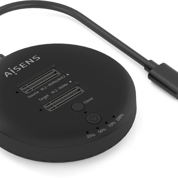 Estação de Acoplamento NVMe p/ USB 3.2 Preto - AISENS