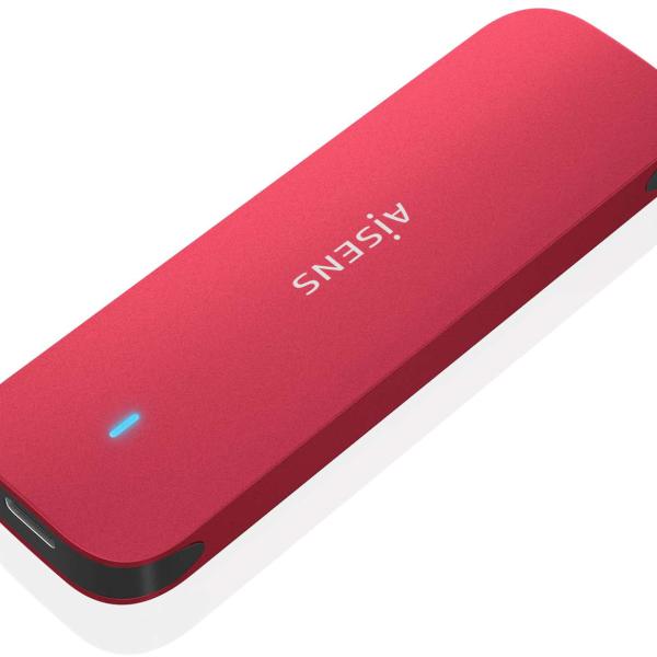 Caixa Externa USB 3.2 p/ M2 NVME (Vermelha) - AISENS