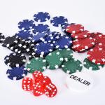 Mala de Poker Profissional com 200 Fichas Jogo de Poker com Maleta de Alumínio 5 Dados 2 Baralhos de Cartas e 1 Ficha de Dealer 29,5x20,5x6,5cm Multicor
