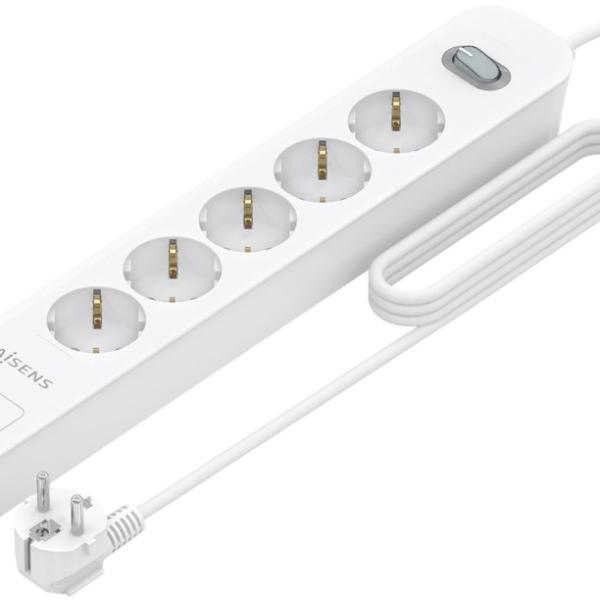 Extensão Quintupla + Carregador PD3.0 20W / 2x USB - C e 2x USB - A (1,4mts) - AISENS