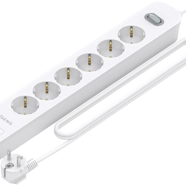 Extensão Sextupla + Carregador PD3.0 20W / 2x USB - C e 2x USB - A (1,4mts) - AISENS