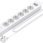 Extensão Sextupla + Carregador PD3.0 20W / 2x USB - C e 2x USB - A (1,4mts) - AISENS