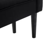 Banco de Pé de Cama Banco com Braços Curvados Estofado e Pés de Madeira Carga Máxima 130kg 102x31x51cm Preto