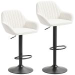 Conjunto de 2 Bancos de Bar Giratórios Bancos Altos de Cozinha com Altura Ajustável 50,5x50x87 - 107 cm Creme