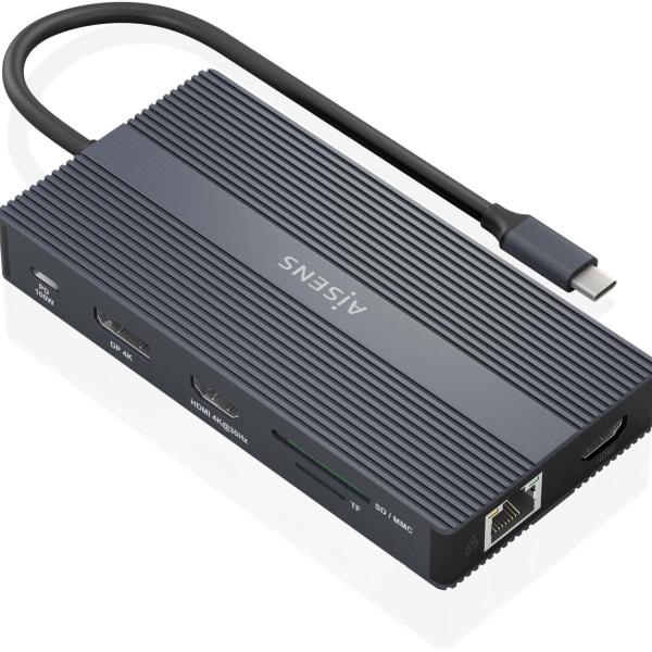 Hub USB - C 12em1 Cinza (20cm) - AISENS