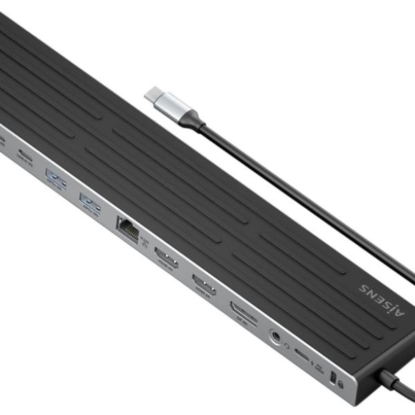 Hub USB - C 13 - EM - 1 (2xHDMI/DisplayPort/RJ45/3xUSB - A/2xUSB - C/USB - C PD/SD/MicroSD/Jack/Slot) - AISENS