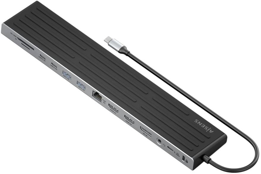 Hub USB - C 13 - EM - 1 (2xHDMI/DisplayPort/RJ45/3xUSB - A/2xUSB - C/USB - C PD/SD/MicroSD/Jack/Slot) - AISENS