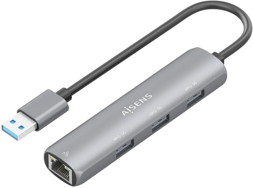 Hub USB - A 3.0 4 - EM - 1 (3x USB - A/RJ45) - AISENS