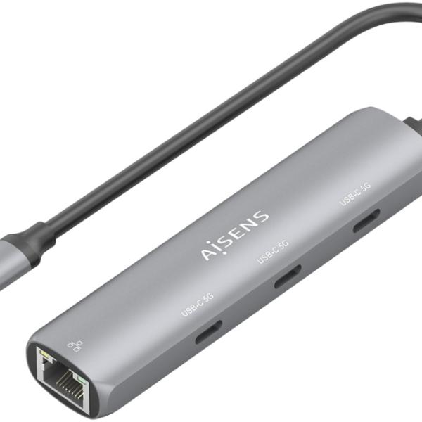 Hub USB - C 4 - EM - 1 (3x USB - C/RJ45) - AISENS