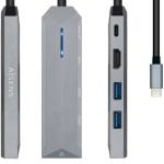 Docking Station USB - C 5 - em - 1 (Cinza) - AISENS
