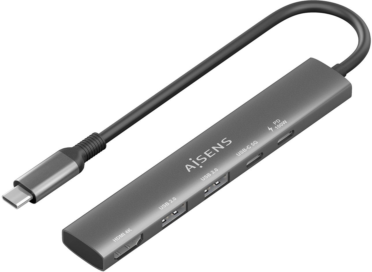 Hub USB - C (1xHDMI 2xUSB - A 1xUSB - C 1xUSB - C PD) Cinzento - AISENS