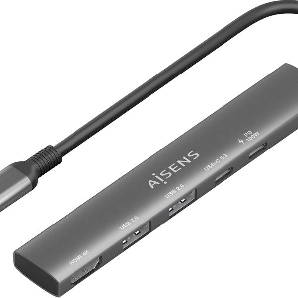 Hub USB - C (1xHDMI 2xUSB - A 1xUSB - C 1xUSB - C PD) Cinzento - AISENS