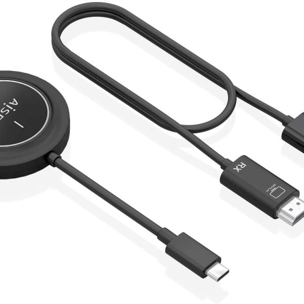 Transmissor Sem Fios USB - C p/ HDMI 100W PD (Preto) - AISENS