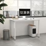 Secretária Moderna Mesa de Estudo com Estrutura de Aço e Pés Ajustáveis Mesa de Computador 120x60x76 cm Branco