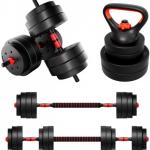 Conjunto de Halteres Lion 20 20Kg (Vermelho/Preto) - ATHLER