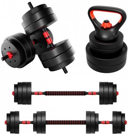 Conjunto de Halteres Lion 20 20Kg (Vermelho/Preto) - ATHLER