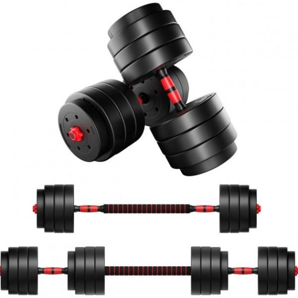 Conjunto de Halteres Lion 40 40Kg (Vermelho/Preto) - ATHLER