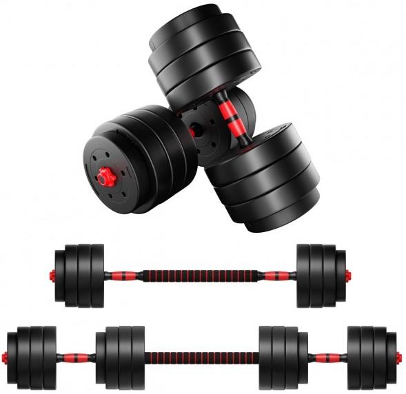 Conjunto de Halteres Lion 40 40Kg (Vermelho/Preto) - ATHLER