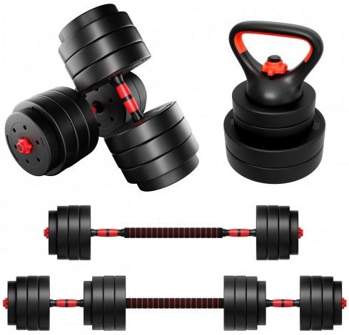 Conjunto de Halteres + Peso KettleBell Lion 45 40Kg (Vermelho/Preto) - ATHLER