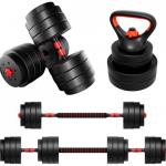 Conjunto de Halteres + Peso KettleBell Lion 45 40Kg (Vermelho/Preto) - ATHLER