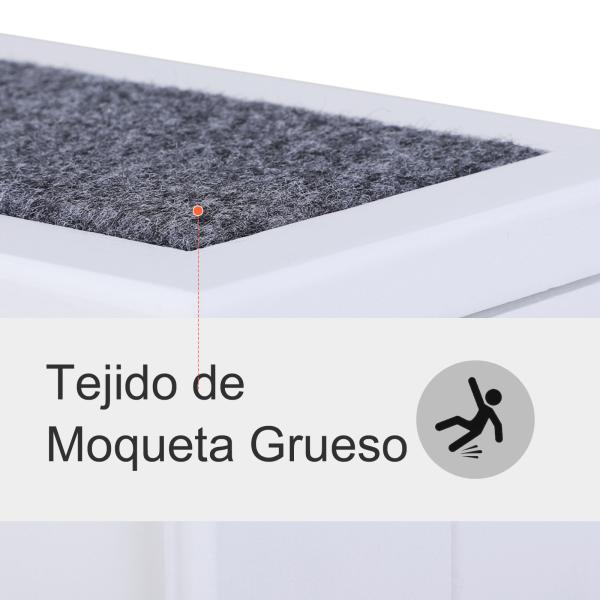 Escada para Animais de Estimação de 3 Degraus com Armazenamento e Tapete Antiderrapante 40,5x44,5x38 cm Branco