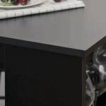 Mesa Bar de Bistrô com 3 Prateleiras com Suporte Estilo Moderno para Cozinha Sala de Estar Estrutura de Melamina 112x57x106cm Preto