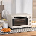 Mini Forno Elétrico 21L 1400W com Temporizador até 60min e Temperatura Ajustável até 230℃ 46x38,5x29 cm Creme e Prata