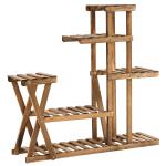 Suporte para Plantas Estante para Plantas de Madeira com 5 Níveis para Interior Exterior 98x28x95 cm Madeira