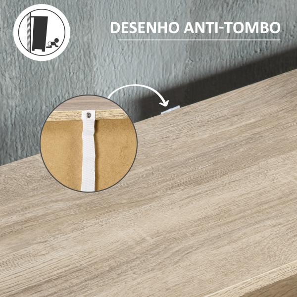 Sapateira para 8 Pares de Sapatos com 2 Gavetas Prateleira Aberta e Porta 80x25,5x112,5cm Madeira e Branco